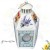 Felinar decorativ alb din metal cu model buchete de flori romantic - 120007
