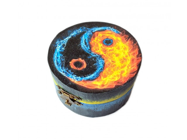Cutie rotunda cu model Yin Yang 132139