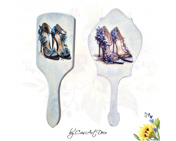 Set perie de par si oglinda - pantofi cu flori 132032