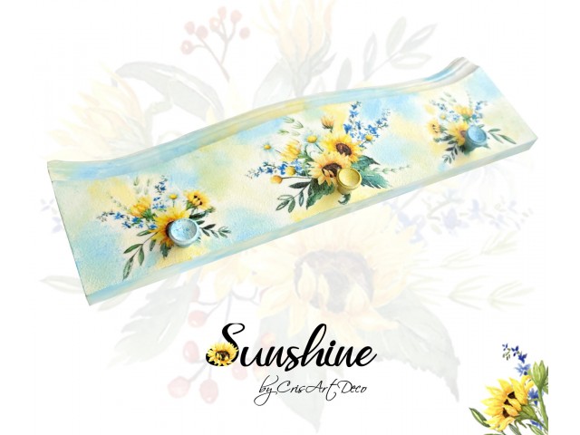 Cuier decorativ din lemn Floarea soarelui 124429